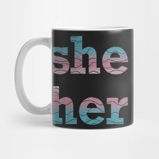 Trans Pride She Her Waves Mug